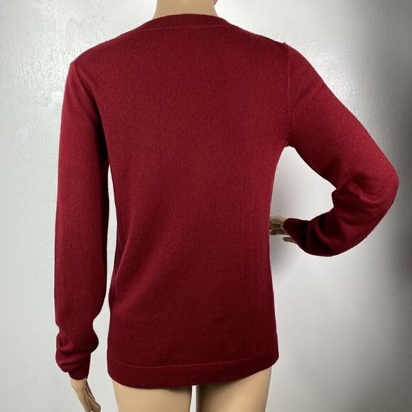 J. Crew burgundy cotton blend round neck pullover sweater size S - Picture 3 of 7